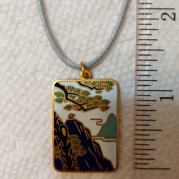 *3/$20* New Cloisonne Pendant choker corded necklace vintage - Picture 8 of 8